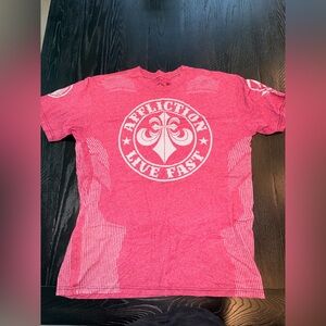 Affliction Vibrant Red Tee with Bold Emblem
